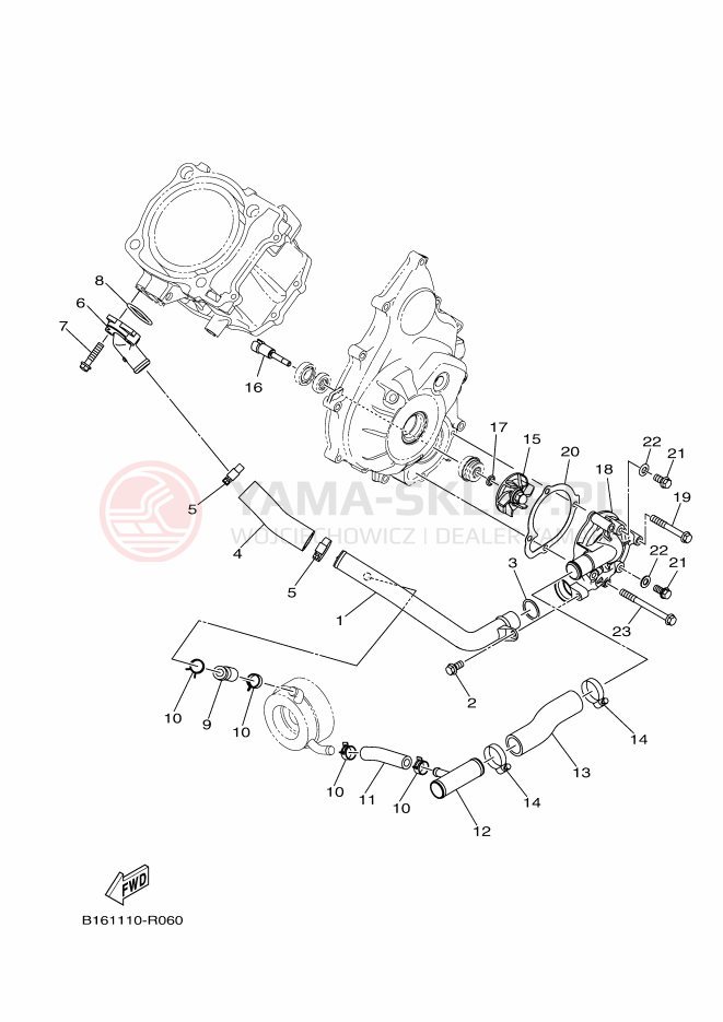 Schemat "Pompa wody" do Yamaha KODIAK 700 EPS