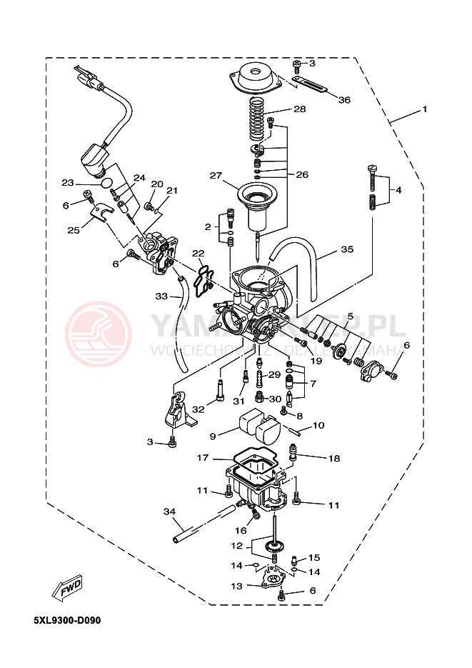 Schemat "Gaźnik" do Yamaha MAJESTY 125