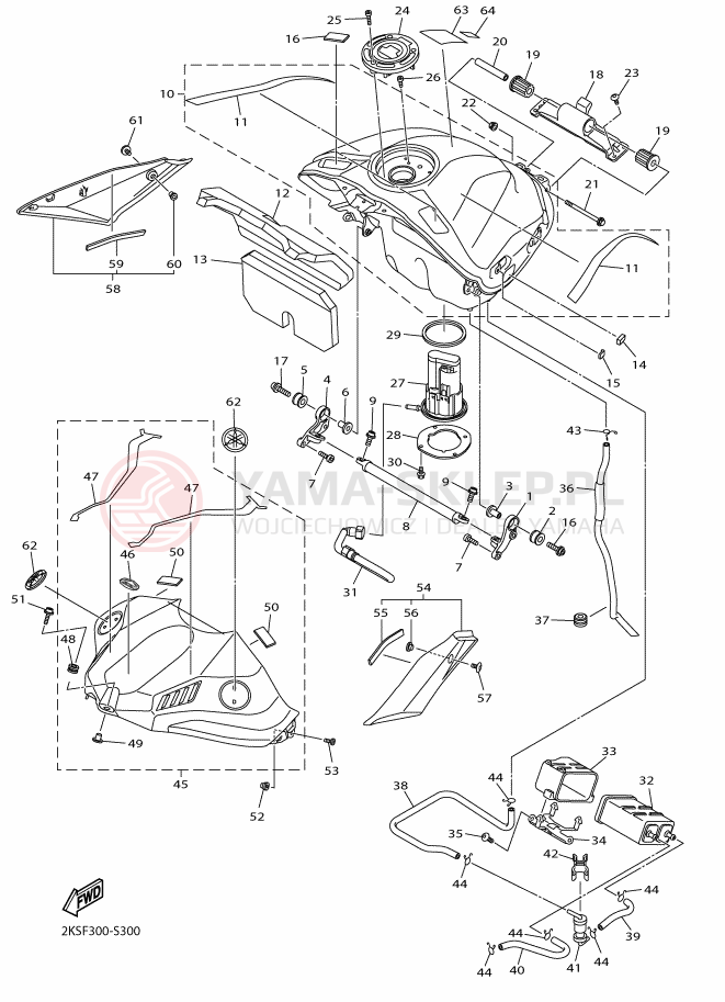 Schemat "zbiornik paliwa" do Yamaha YZF-R1M