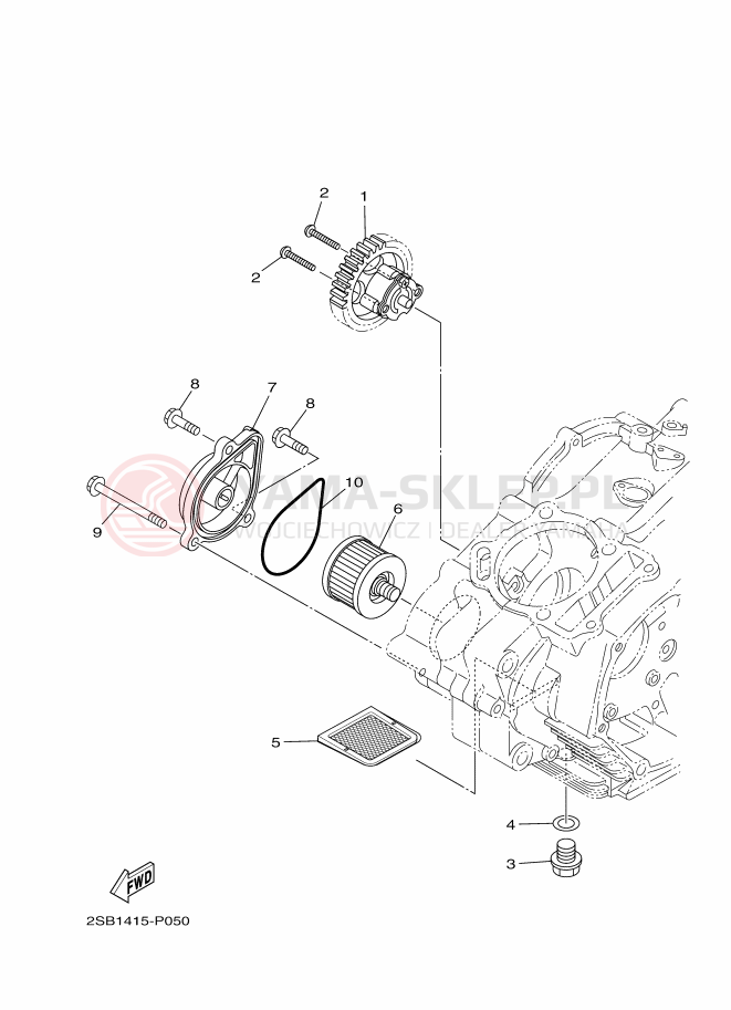 Schemat "Pompa olejowa" do Yamaha YS125
