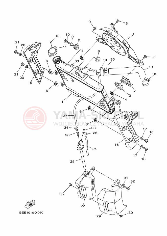 Schemat "Układ chlodzenia" do Yamaha XSR700