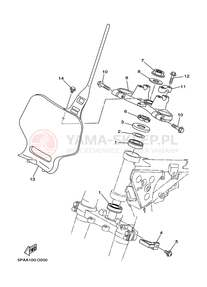 Schemat "Półki zawieszenia" do Yamaha YZ85