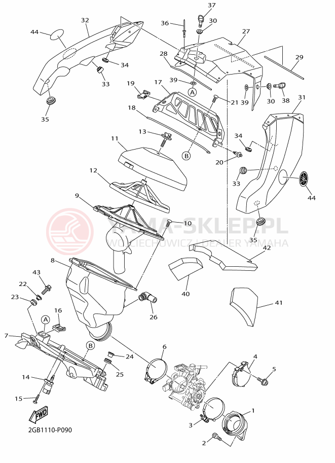 Schemat "Wtrysk paliwa" do Yamaha WR250F
