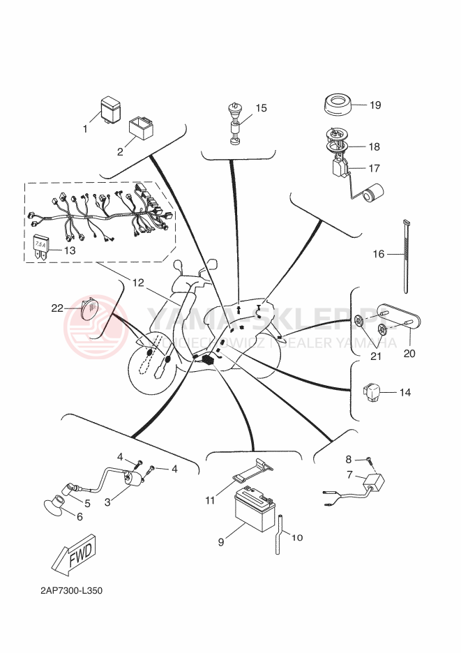 Schemat "układ elektryczny" do Yamaha YN50