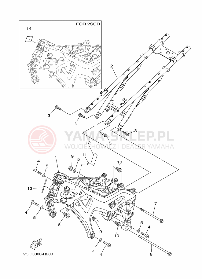 Schemat "rama" do Yamaha TRACER 900