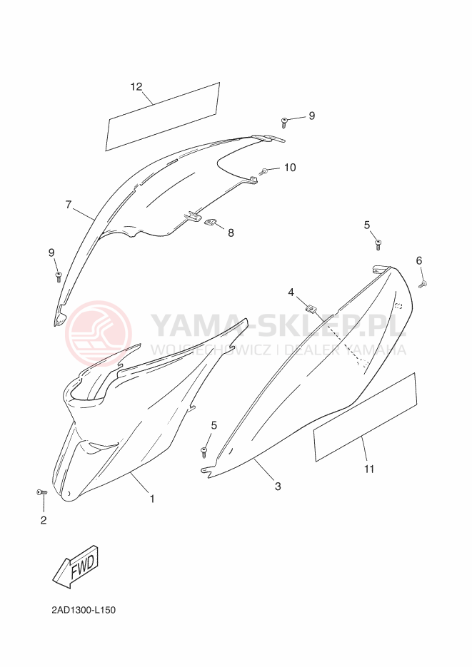 Schemat "Pokrywa boczna" do Yamaha CS50Z