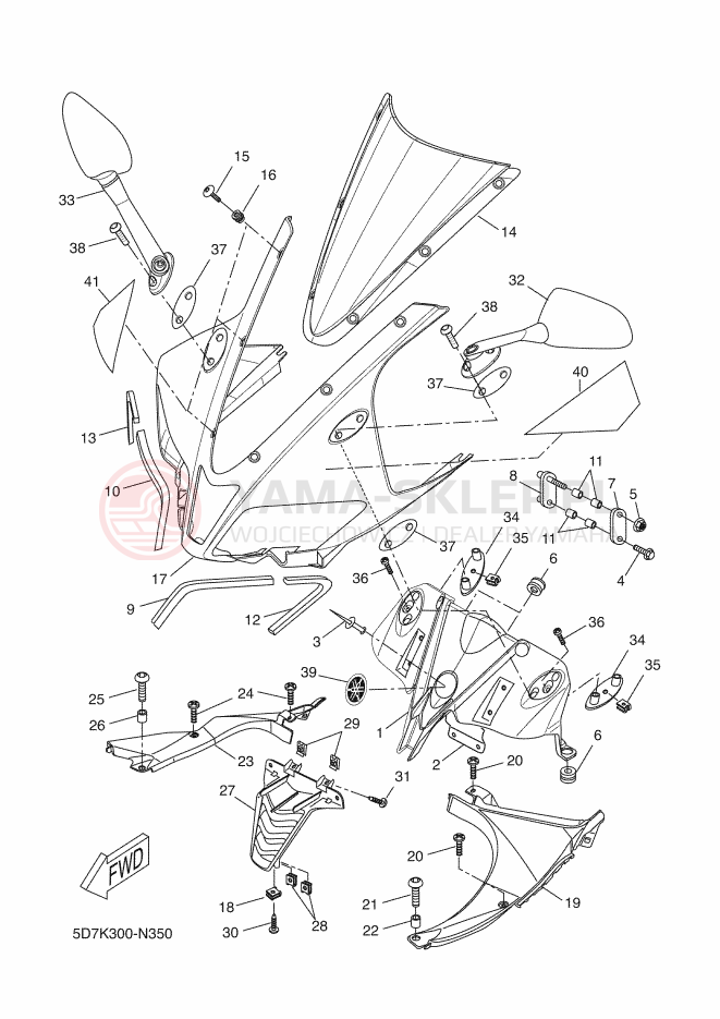 Schemat "elementy nadwozia" do Yamaha R125