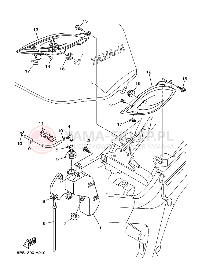 Schemat "Pokrywa boczna" do Yamaha TDM900