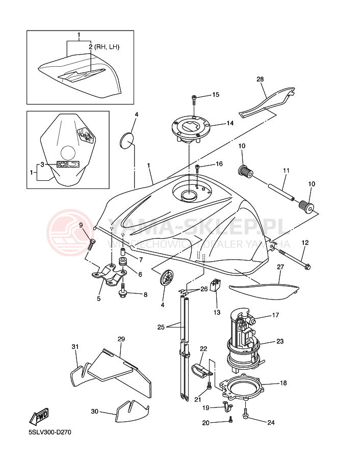 Schemat "zbiornik paliwa" do Yamaha YZF-R6
