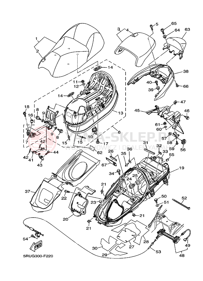 Schemat "siedzenie" do Yamaha MAJESTY400
