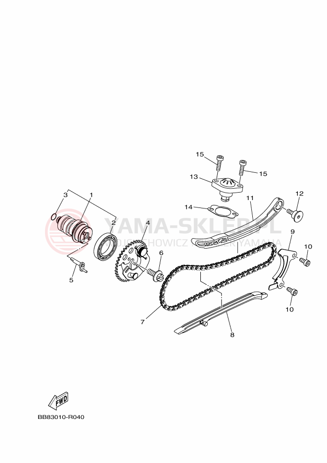 Schemat "Wałek rozrządu" do Yamaha TRICITY 155