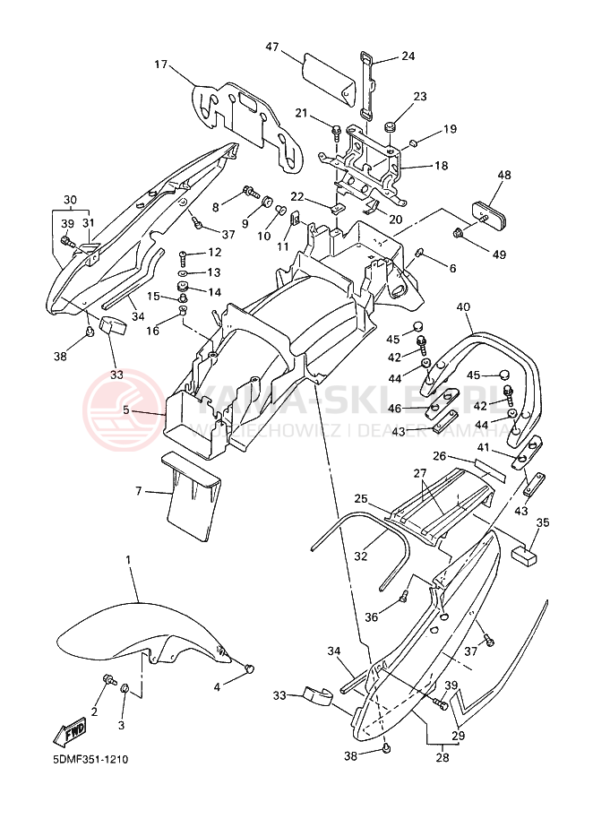 Schemat "błotnik" do Yamaha FZS600S FAZER