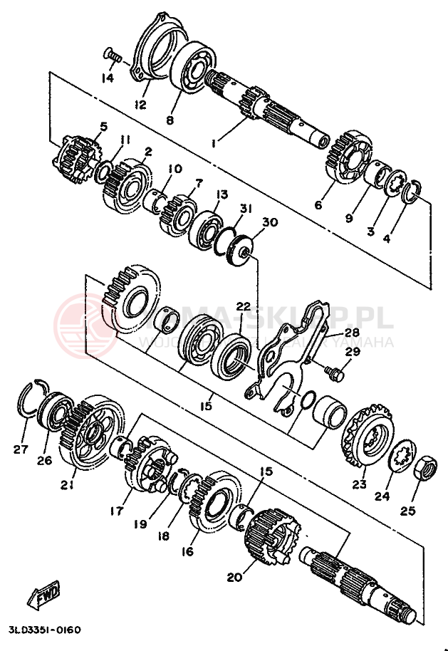 Schemat "Skrzynia biegów " do Yamaha XTZ750 SUPERTENERE