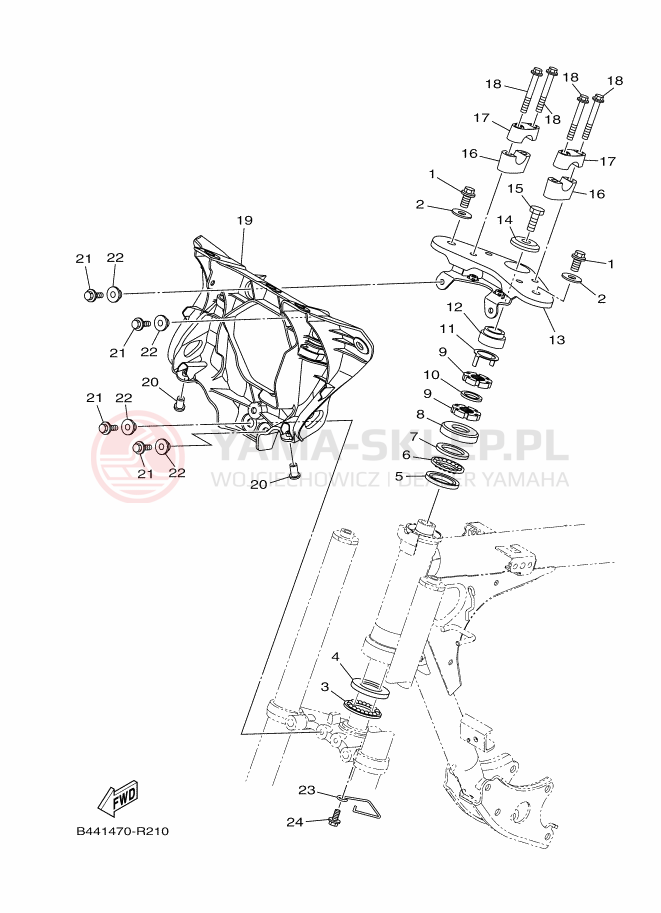 Schemat "Półki zawieszenia" do Yamaha YC110D-4
