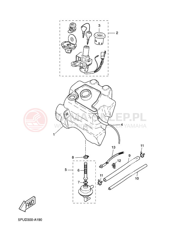 Schemat "zbiornik paliwa" do Yamaha AEROX