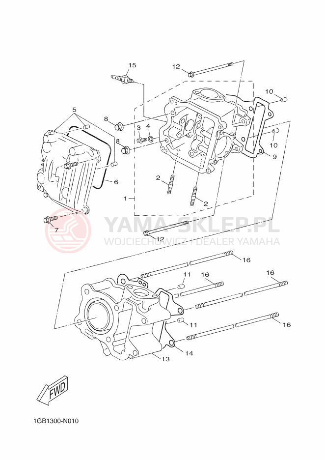 Schemat "głowica" do Yamaha AEROX 4