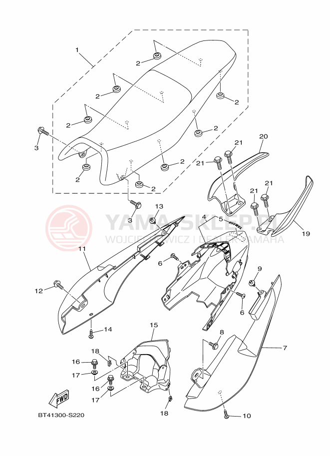 Schemat "siedzenie" do Yamaha YS125