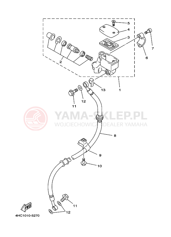 Schemat "CYLINDER MASTER" do Yamaha MAJESTY