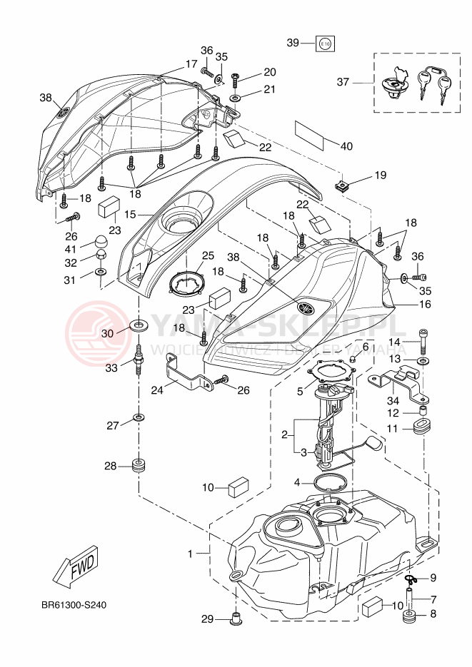 Schemat "zbiornik paliwa" do Yamaha YZF-R125 ABS