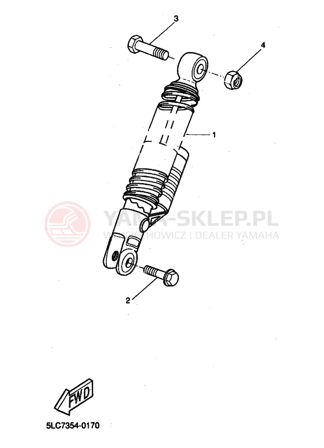 Schemat "zawieszenie tył" do Yamaha YQ50L