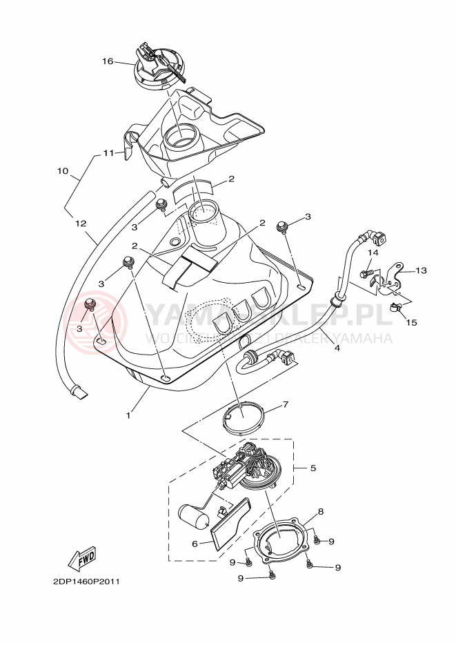Schemat "zbiornik paliwa" do Yamaha GPD125-A