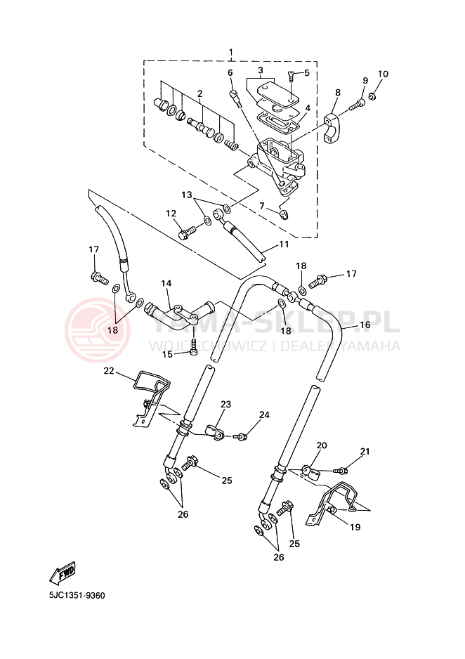 Schemat "Pompa hamulcowa przednia" do Yamaha XVZ13TF ROYALSTAR VENTURE