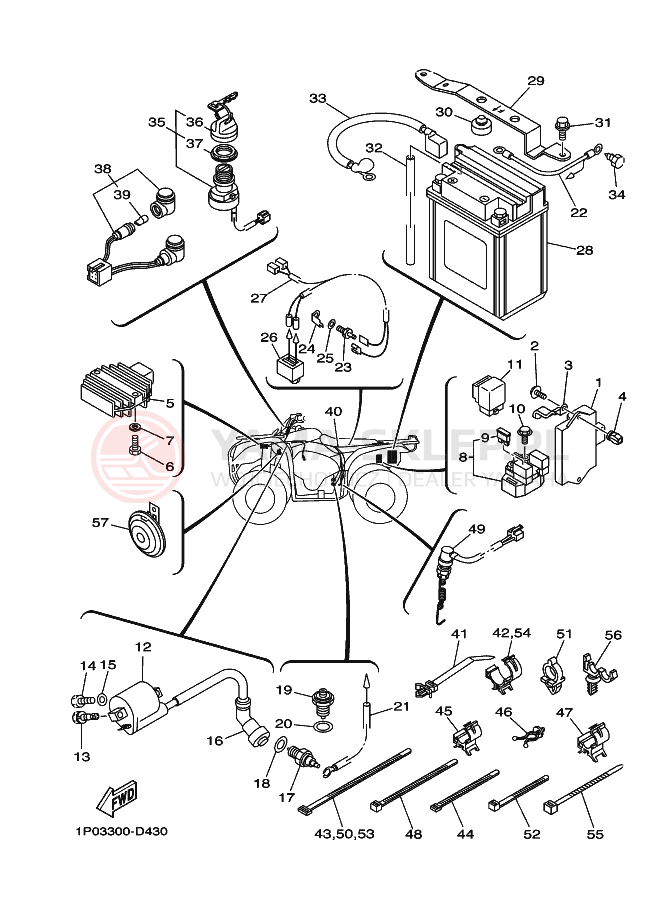 Schemat "układ elektryczny" do Yamaha BEAR TRACKER
