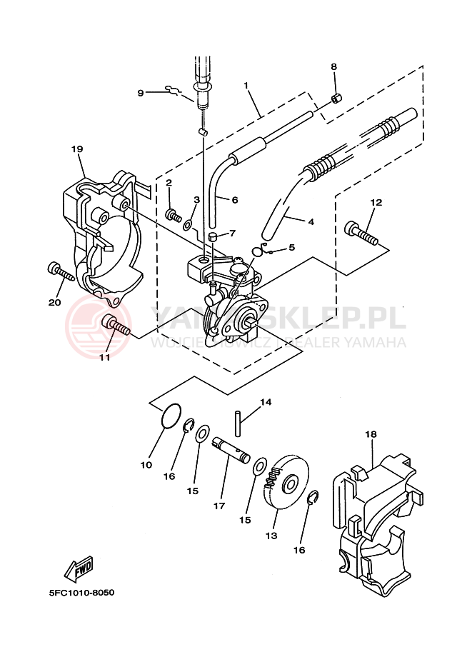Schemat "Pompa olejowa" do Yamaha RZ50