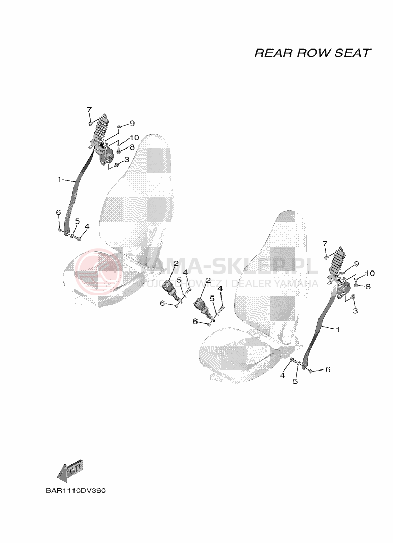 Schemat "SEAT" do Yamaha WOLVERINE X4