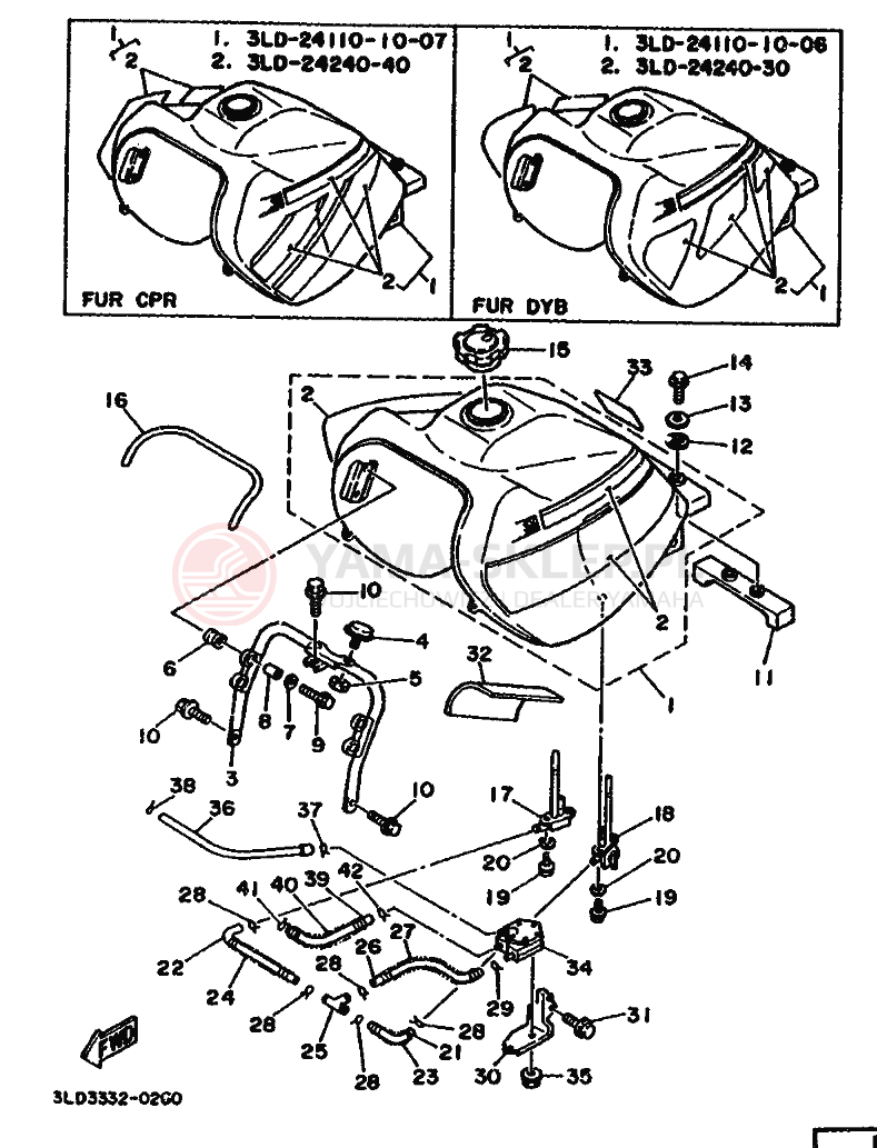 Schemat "zbiornik paliwa" do Yamaha XTZ750 SUPERTENERE