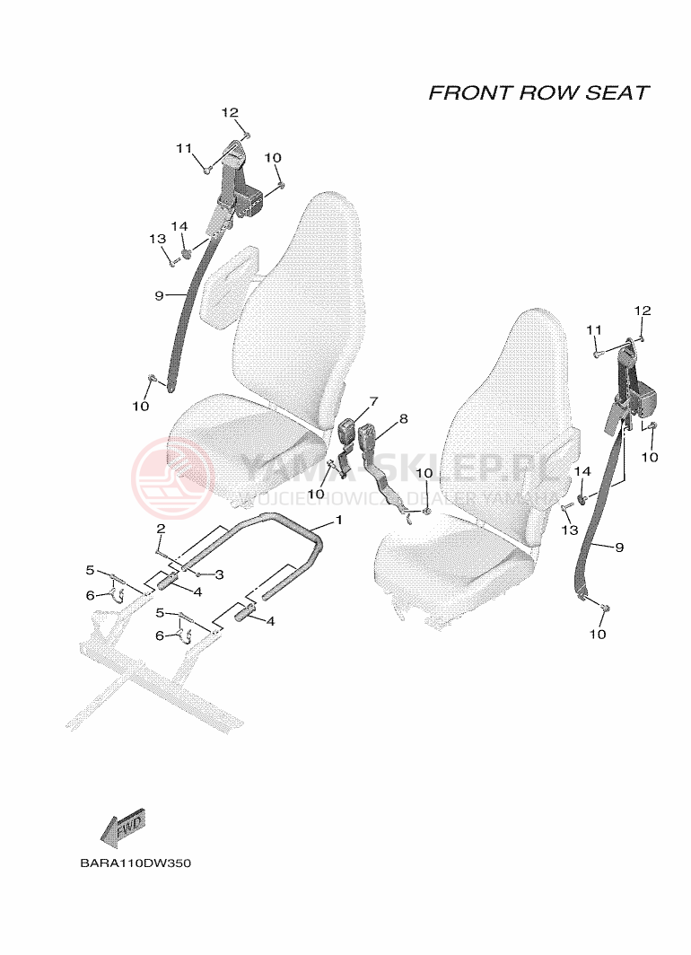 Schemat "siedzenie" do Yamaha WOLVERINE X4 850 SE