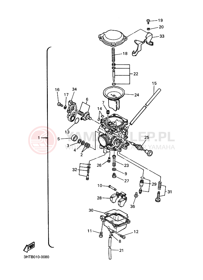 Schemat "Gaźnik" do Yamaha SR400