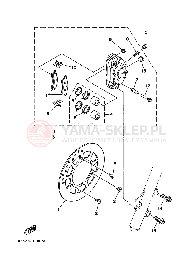 Schemat "Koło przód" do Yamaha YZ80