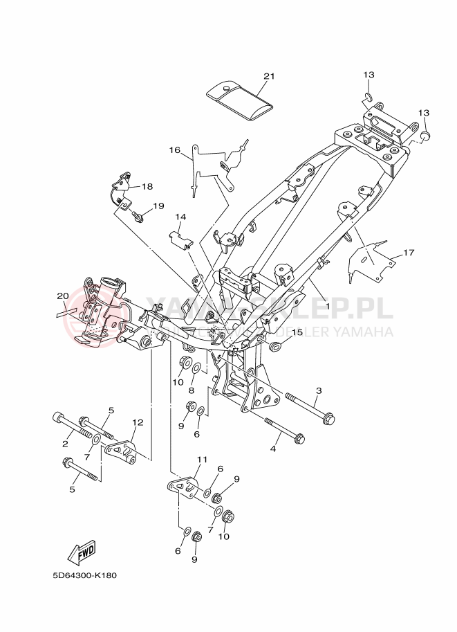 Schemat "rama" do Yamaha CRYPTON X