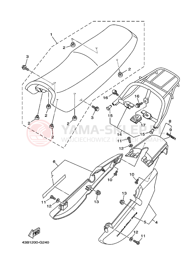 Schemat "siedzenie" do Yamaha YBR125EGS