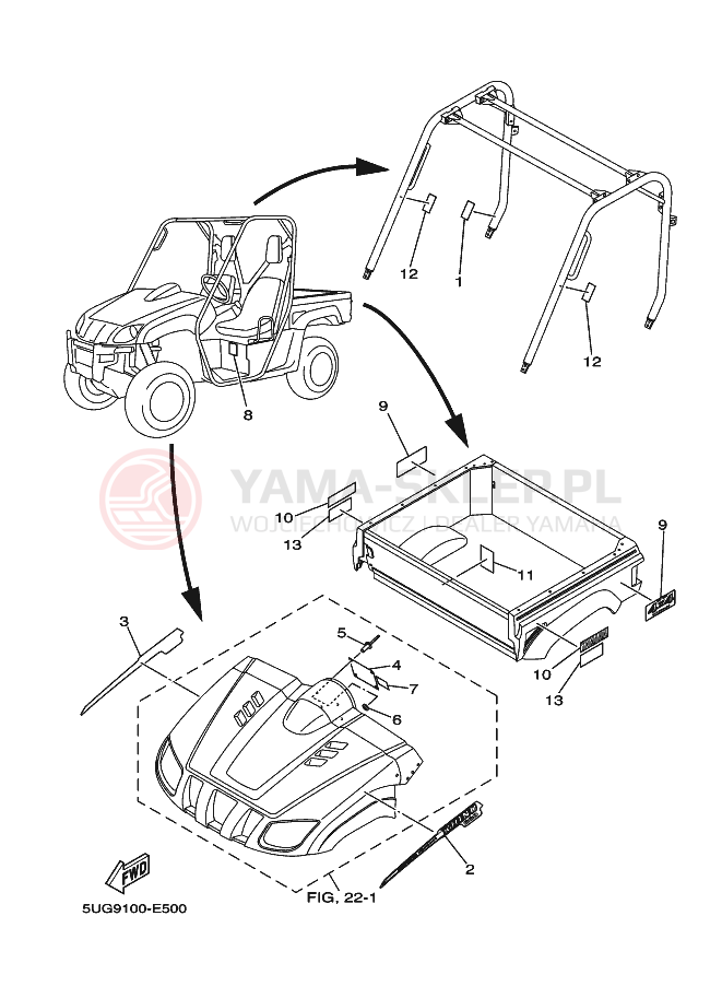 Schemat "naklejki" do Yamaha RHINO