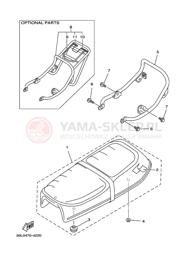 Schemat "siedzenie" do Yamaha RX100