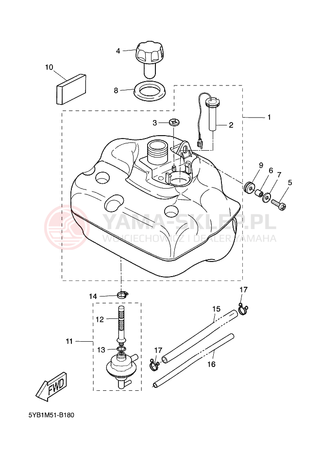 Schemat "zbiornik paliwa" do Yamaha BWS NEXT GENERATION
