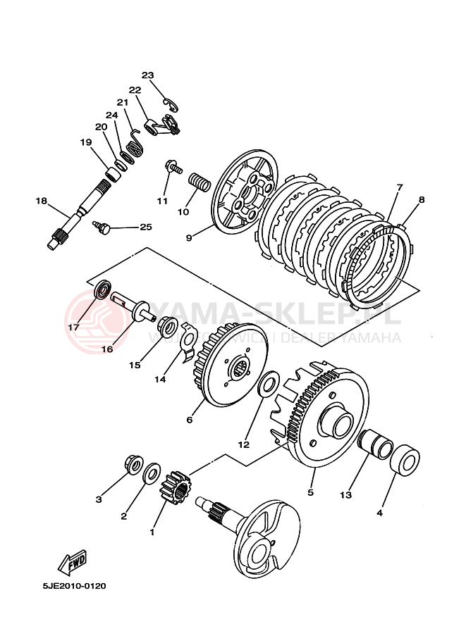 Schemat "sprzęgło" do Yamaha YB-1 YB1-4