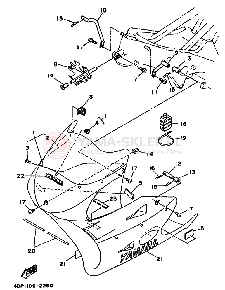 Schemat "Obudowa silnika" do Yamaha TZ250