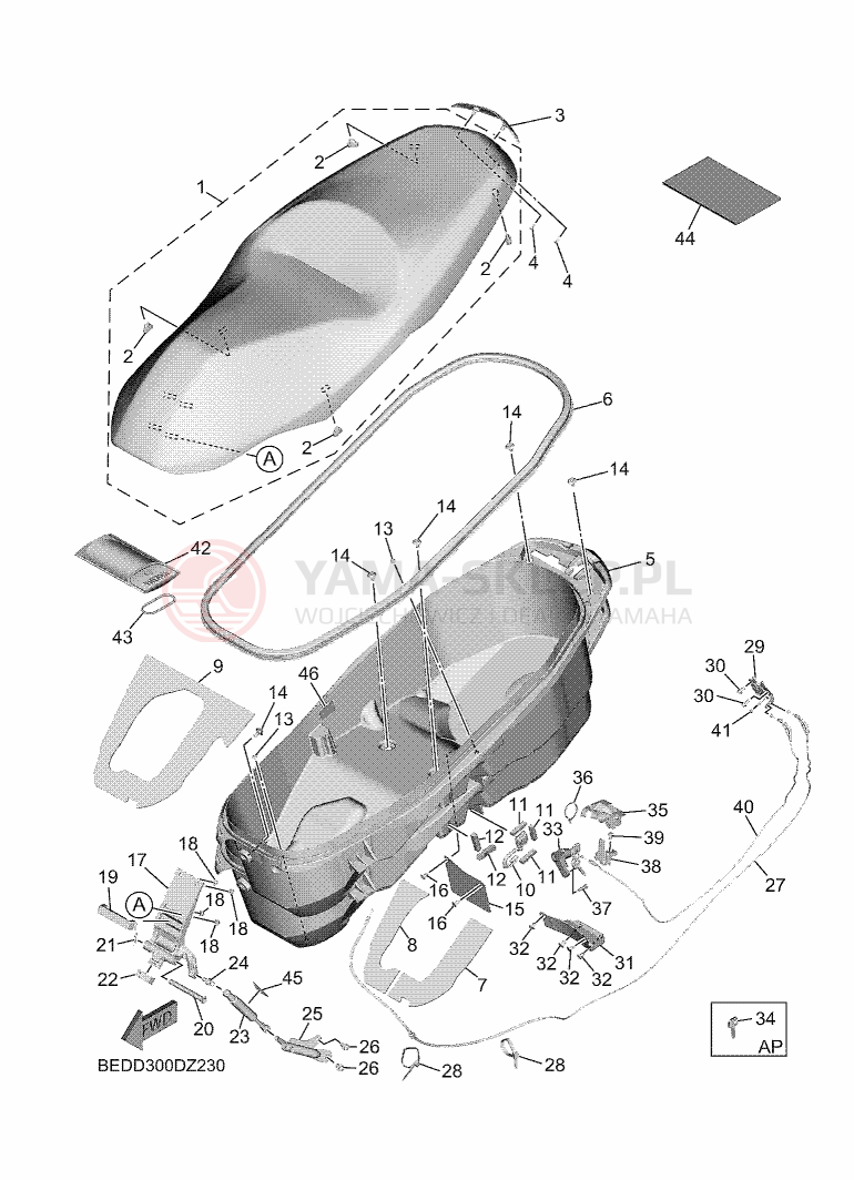 Schemat "siedzenie" do Yamaha TRICITY 300