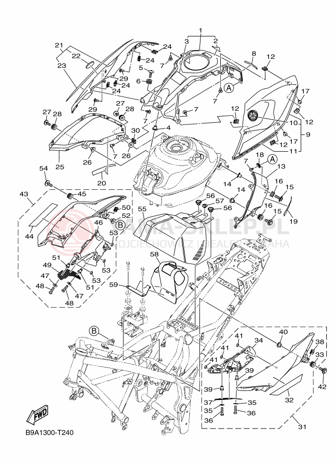 Schemat "zbiornik paliwa" do Yamaha MT-03