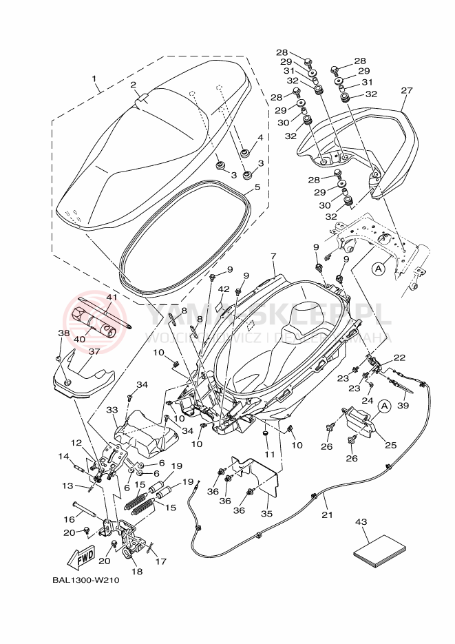 Schemat "siedzenie" do Yamaha NMAX 125