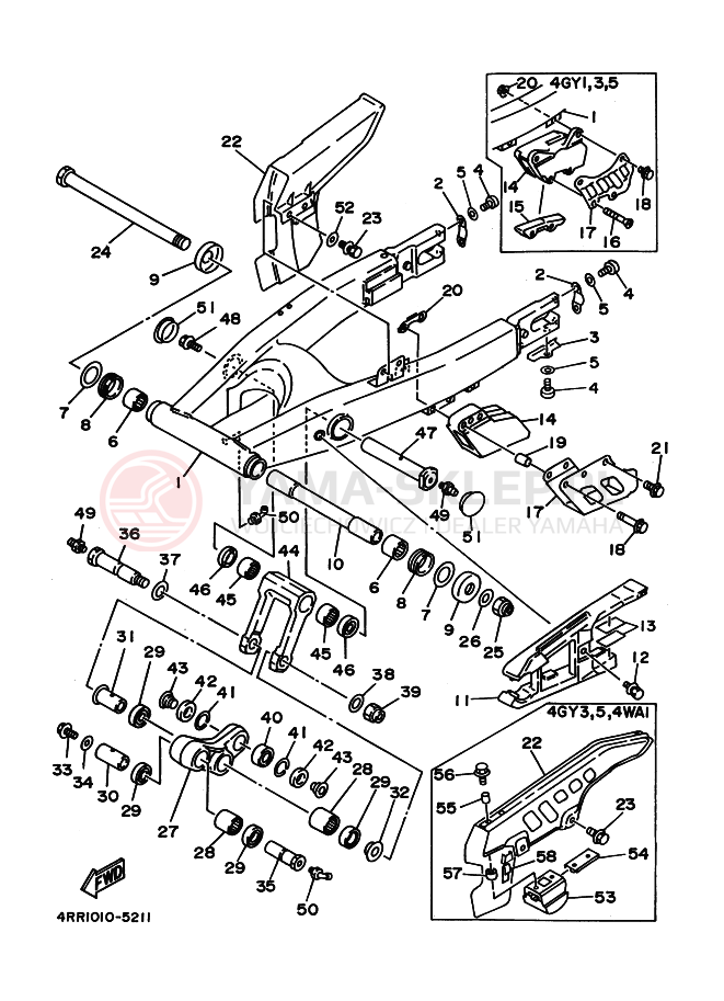 Schemat "wahacz" do Yamaha TT250R