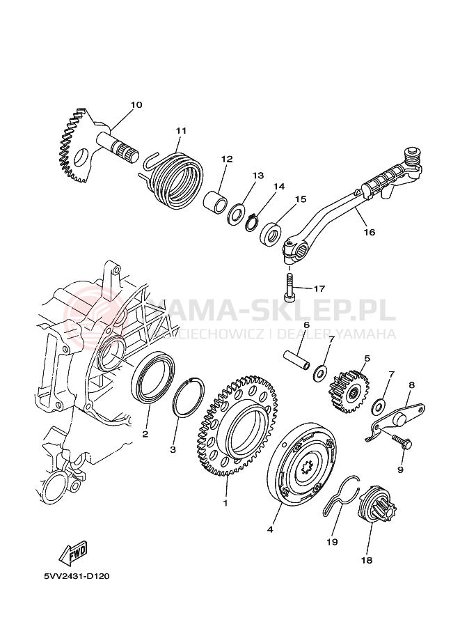 Schemat "rozrusznik" do Yamaha AL115C MIO