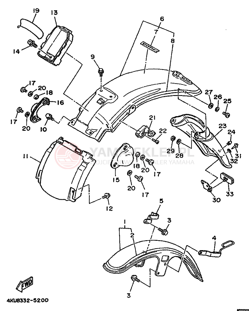 Schemat "błotnik" do Yamaha XV535S VIRAGO