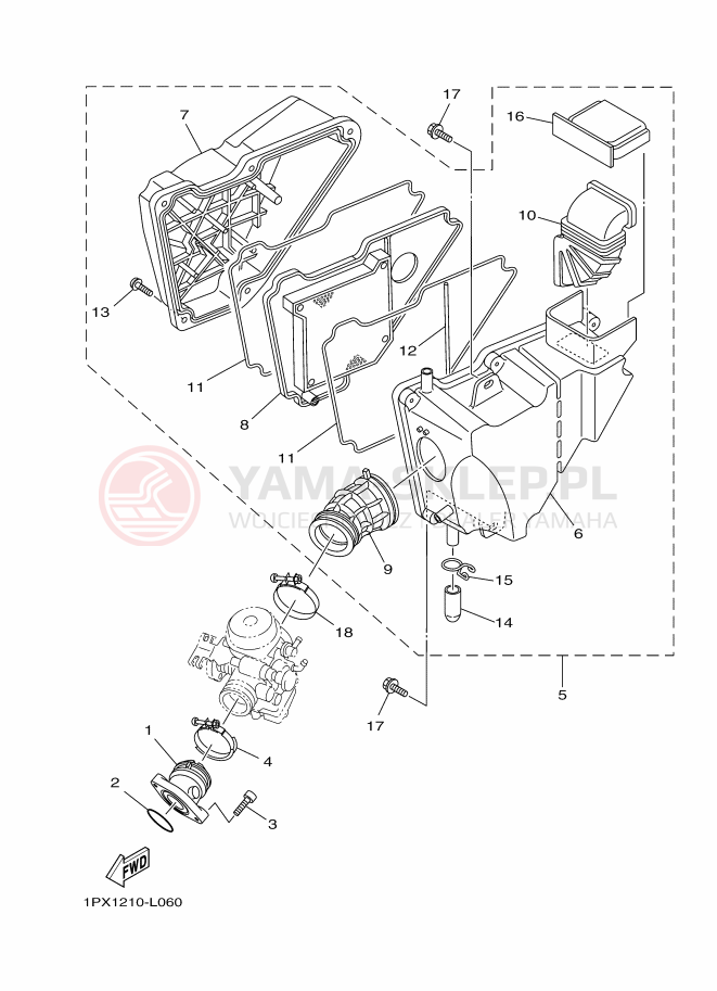 Schemat "Wtrysk paliwa" do Yamaha YB125