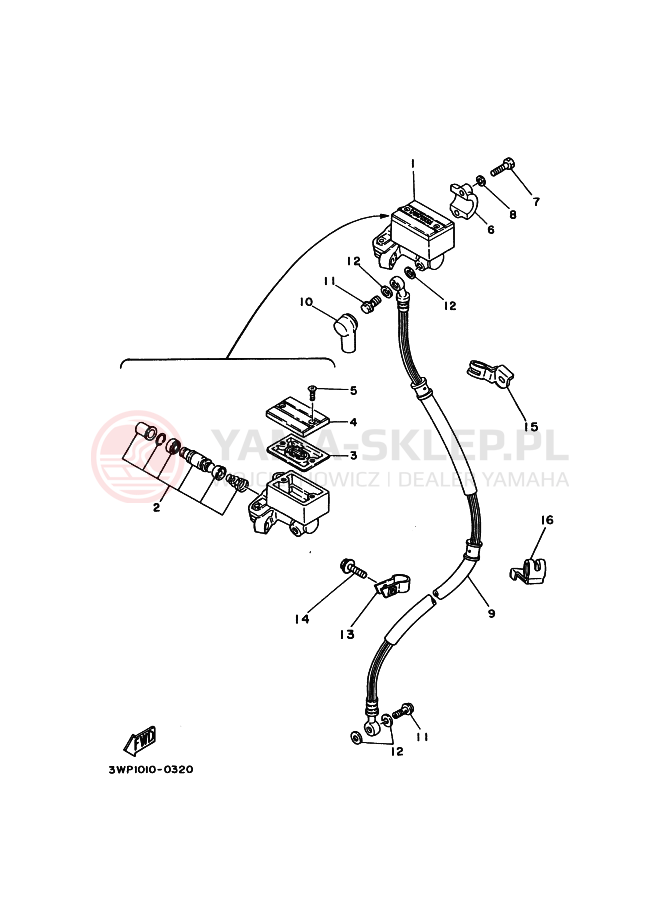Schemat "Pompa hamulcowa przednia" do Yamaha SRX250