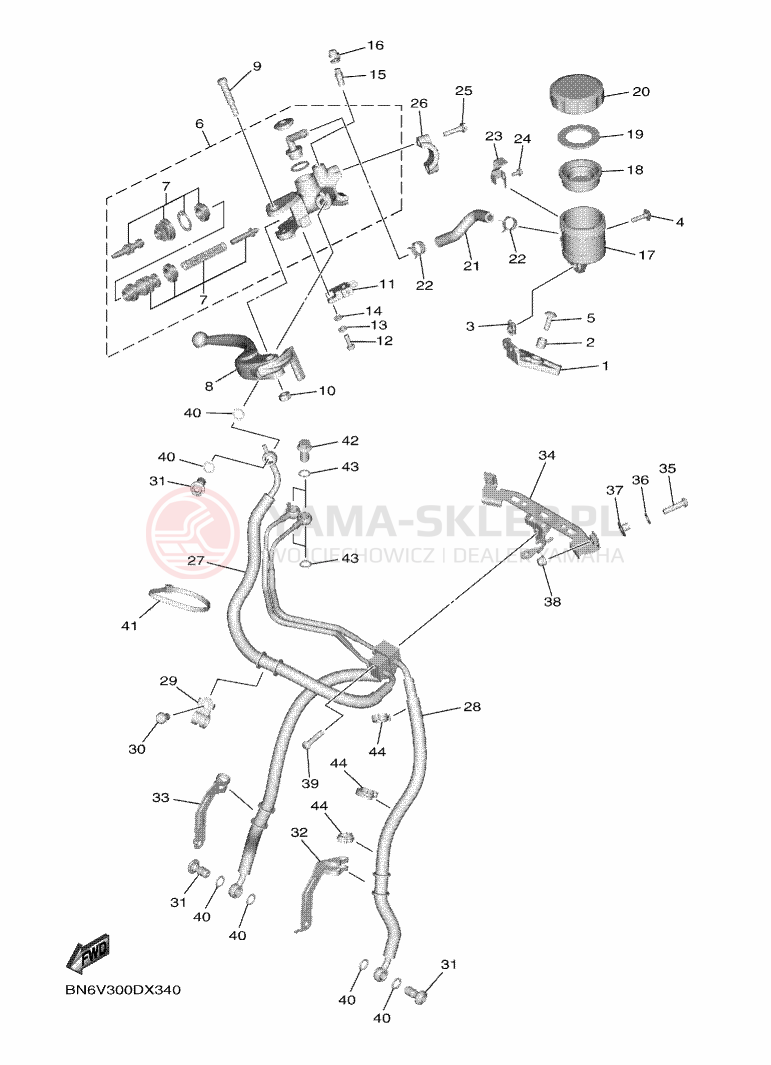 Schemat "Pompa hamulcowa przednia" do Yamaha R6