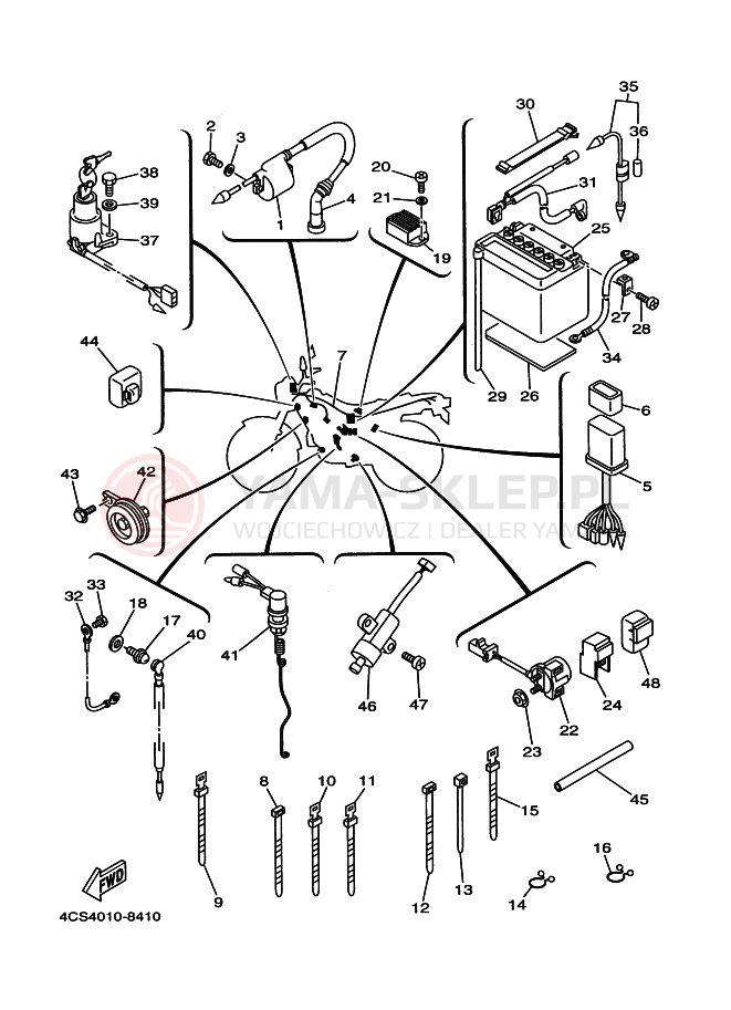 Schemat "układ elektryczny" do Yamaha TW200